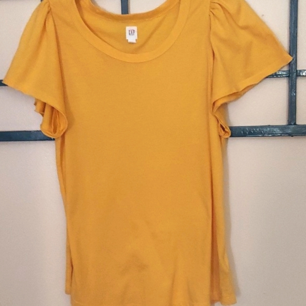 GAP Casual Flutter Puff Short Sleeve Tee Shirt Top Sz M